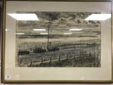 Stephen Crowther : Coastal landscape, pastel, signed and dated 1972, framed.