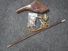 A military swagger stick together with ID tags, St.