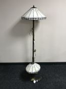A Tiffany style standard lamp and a matching table lamp