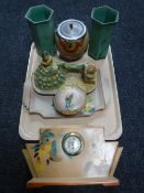 A tray of Art Deco pottery