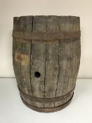 An oak coopered barrel