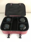 A bag of four Almark crusader crown green bowls