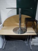 Two beech office tables,