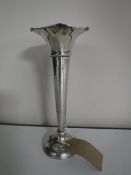 A silver fluted vase, height 19.