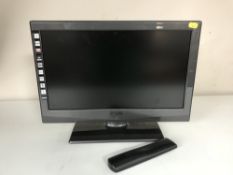 A Sanyo 19 inch LCD TV with lead and remote