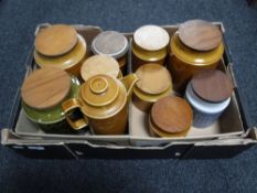 A box of Hornsea Kitchen storage jars