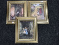 Three contemporary framed pictures,
