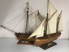 Two wooden models - Misty and Sharke,
