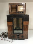 An early twentieth century Ferranti radio together with a walnut cased Pilot radio