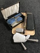 A tray of two carving sets,