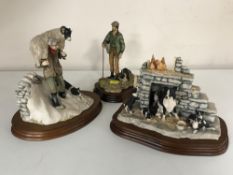 Three Border Fine Arts figures; Winter Rescue, together with two others untitled,
