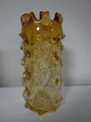 A Whitefriars glass knobbly vase