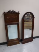 Two 19th century mahogany hall mirrors