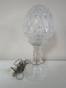 A cut glass table lamp with shade,