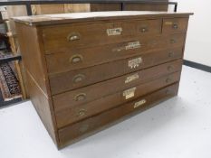 A seven drawer plan chest,