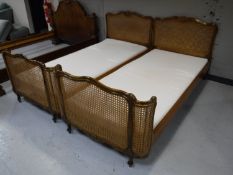 A pair of walnut 3' bergere beds with interiors CONDITION REPORT: The beds are