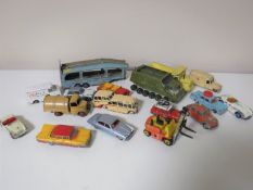 Sixteen Corgi models to include; 268 Green Hornet, 247 Mercedes Pullman, 314 Ferrari Lemans,
