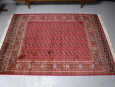 A fringed Bokhara rug,