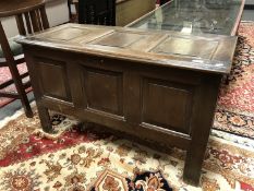 A late Victorian oak blanket box,