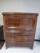 A 19th century mahogany secretaire chest