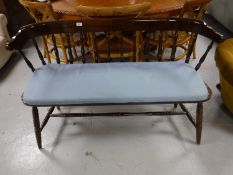 A stained beech kitchen bench