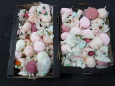 Two boxes containing pomanders