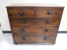 A Victorian mahogany five drawer chest