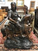 After Barye Fils & Emile Guillemin: An Arabian huntsman on horseback,