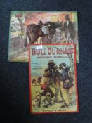 Two tin advertising signs - Bull Durham smoking tobacco and Green River Whisky