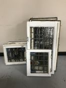 Eleven stained glass windows