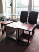 Pair of high back leather chairs,