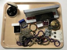 A Marcel Druker wrist watch, cased, together with Daimaru silver cufflink set and stud,