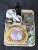A tray of advertising ashtray, pestle and mortar,