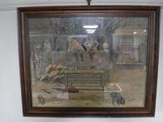 An early twentieth century mahogany framed lithographic print