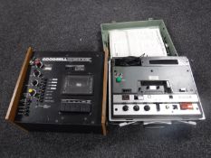 A Goodsell cassette recorder together with a cased Wallen cassette system