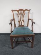 A Victorian mahogany armchair
