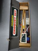 A boxed Jacques croquet set