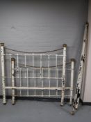 A Victorian brass and cast iron 4' bed frame