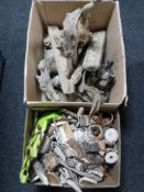 Three boxes of drift wood,