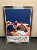 A railway advertising picture - East Coast Joys
