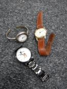 A silver wristwatch signed Roy King,