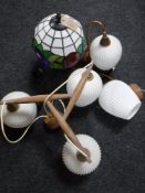 A Tiffany style table lamp and shade,