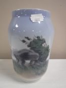 A Royal Copenhagen vase, landscape scene,