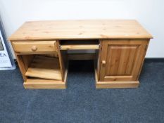 A contemporary pine computer desk