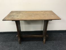 An oak refectory pub table