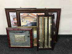 A Riley snooker score board, gilt framed watercolour Highland landscape,