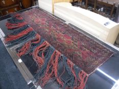 A fringed woollen Persian wall hanging