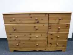 A pine eight drawer chest