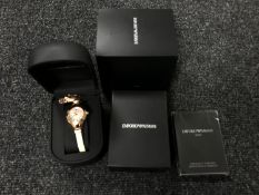 A boxed lady's Armani wrist watch