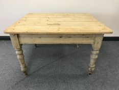A Victorian pine farmhouse kitchen table